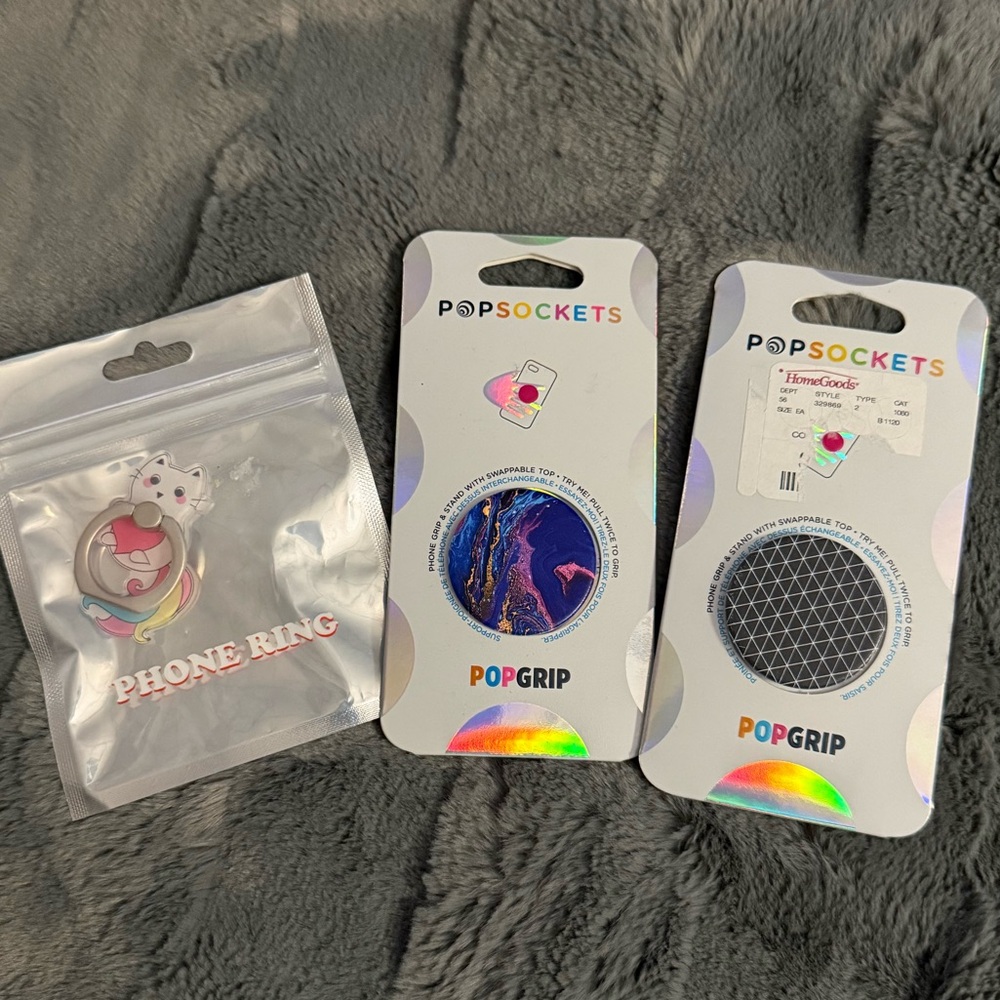NEW PopSocket Phone Grip Set - galaxy, cat, black and white